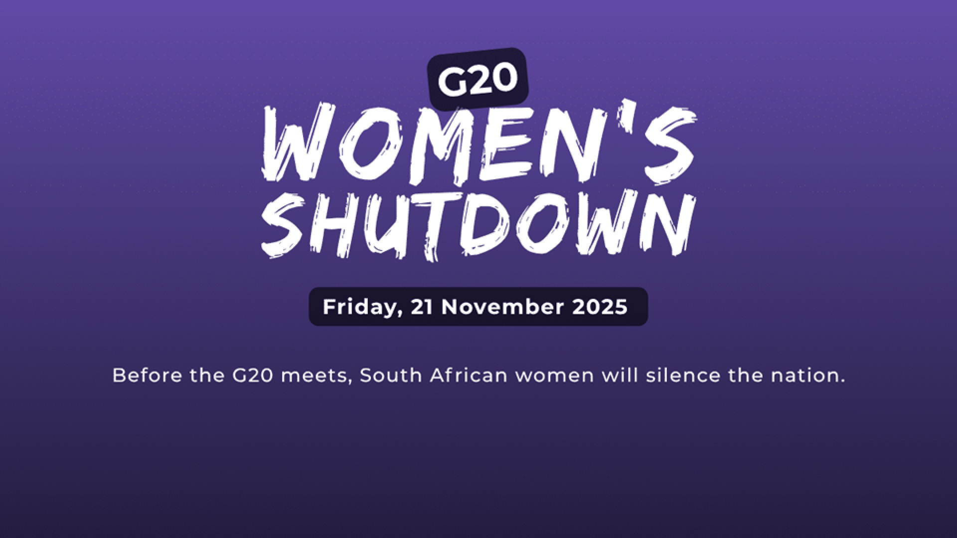 g20 women's shutdown